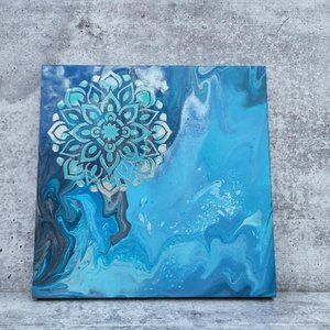 Acrylic Paint Pour Art/Original/10x10/Fluid Art